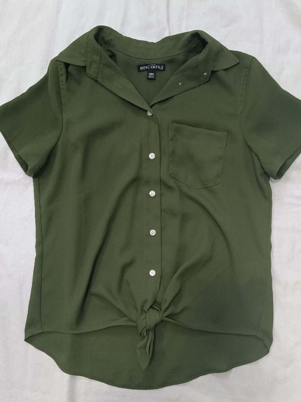 J. Crew button down olive green short sleeve xxs women's shirt